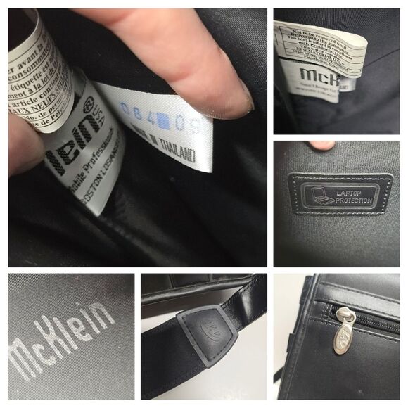 NOT FOR SALE McKLEIN HALSTED Black Leather Double Compartment - Picture 5 of 9